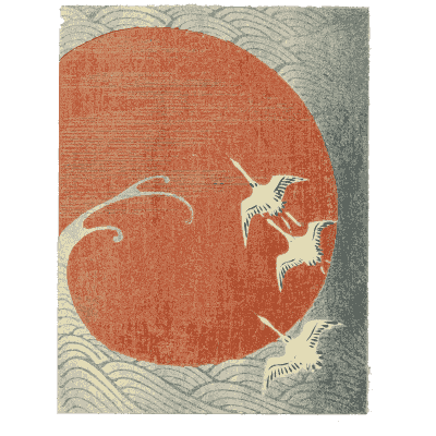 Crane and red sun plate - Shin Bijutsukai, Issue 11 - 1902