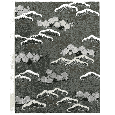Pine and cloud pattern plate - Shin Bijutsukai, Issue 12 - 1902
