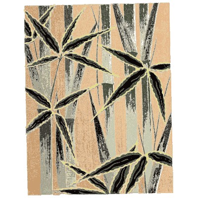 Bamboo pattern plate on tan - Shin Bijutsukai, Issue 12 - 1902
