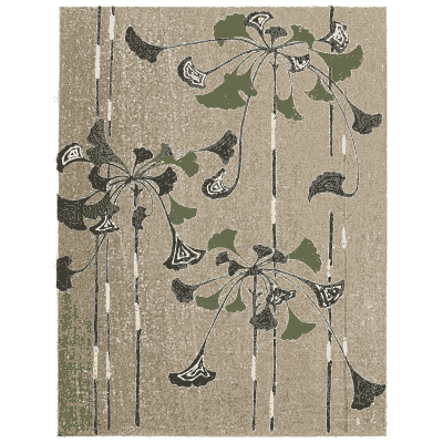 Faded foliage pattern plate - Shin Bijutsukai, Issue 13 - 1902