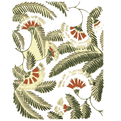 Silk tree blossom pattern plate - Shin Bijutsukai, Issue 13 - 1902