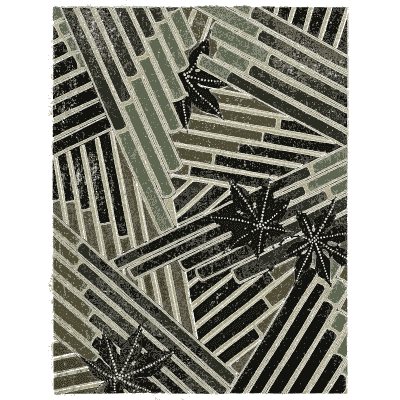 Stripe and maple pattern plate - Shin Bijutsukai, Issue 14 - 1902