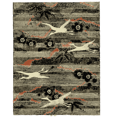 Crane and banded cloud pattern plate - Shin Bijutsukai, Issue 15 - 1902