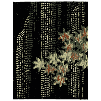 Maple leaf and bead strand pattern plate - Shin Bijutsukai, Issue 15 - 1902