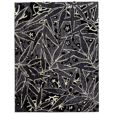 Bamboo leaf pattern plate on black - Shin Bijutsukai, Issue 16 - 1902