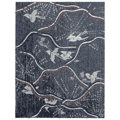 Plover and wave pattern plate - Shin Bijutsukai, Issue 16 - 1902