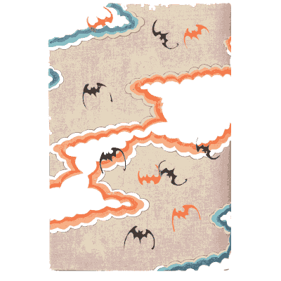 Bat and cloud pattern plate - Shin Bijutsukai, Volume 2 - 1902