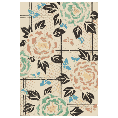 Peony and lattice pattern plate - Shin Bijutsukai, Volume 2 - 1902