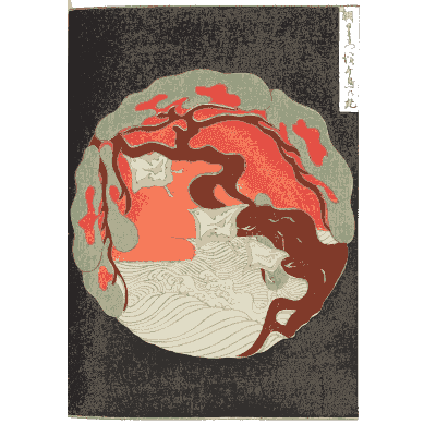 Red tree roundel plate - Shin Bijutsukai, Volume 2 - 1902