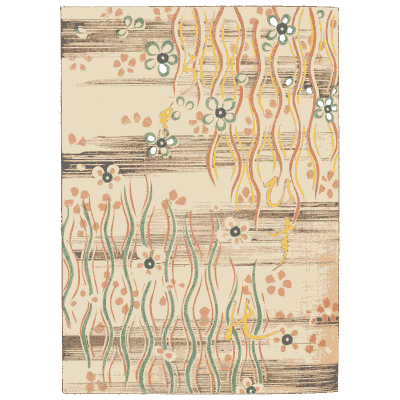 Bud and stripe pattern plate - Shin Bijutsukai, Volume 2 - 1902
