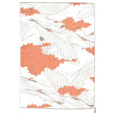 Crane and red cloud pattern plate - Shin Bijutsukai, Volume 2 - 1902