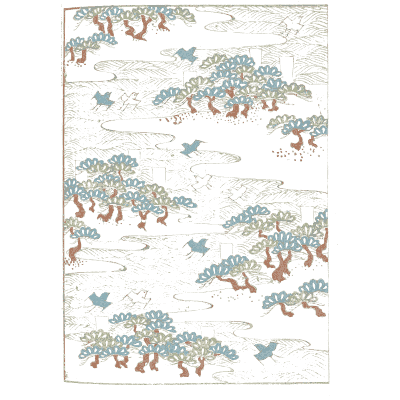 Pine and shore pattern plate - Shin Bijutsukai, Volume 2 - 1902