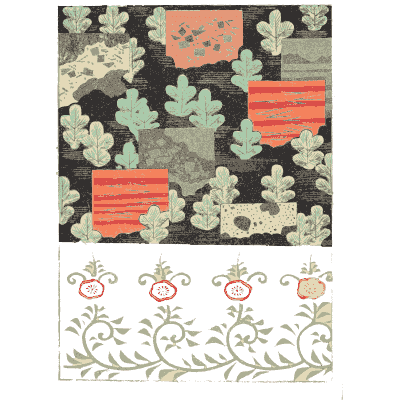 Blossom panel plate on black - Shin Bijutsukai, Volume 2 - 1902