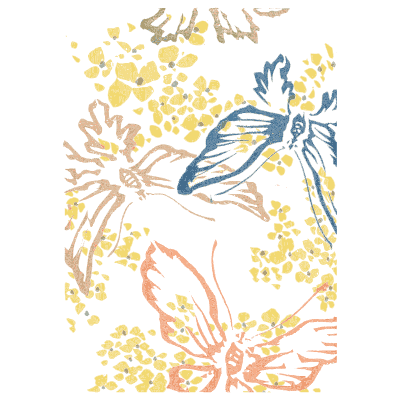Butterfly and flower pattern plate - Shin Bijutsukai, Volume 2 - 1902