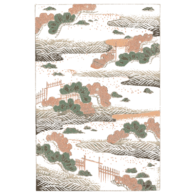 Cloud and pine pattern plate - Shin Bijutsukai, Volume 2 - 1902
