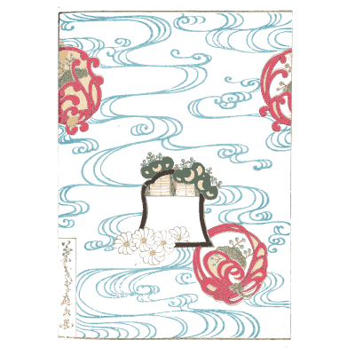 Stream and blossom pattern plate - Shin Bijutsukai, Volume 2 - 1902