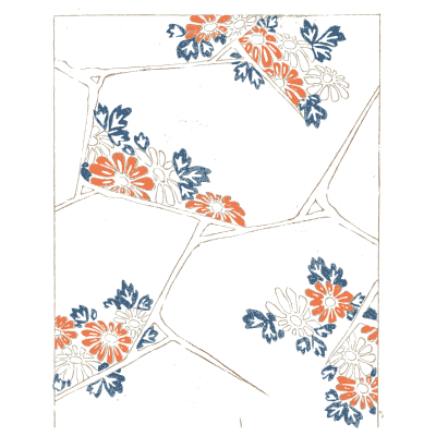 Scattered flower pattern plate - Shin Bijutsukai, Volume 2 - 1902