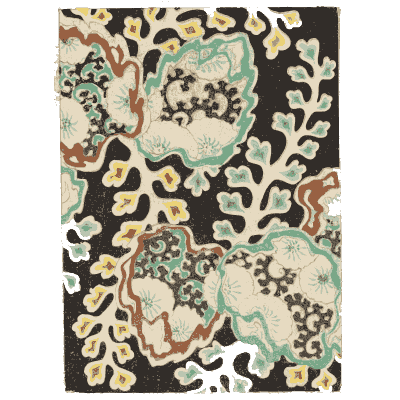 Floral panel plate on black - Shin Bijutsukai, Volume 2 - 1902