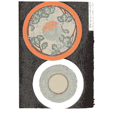 Dish motif plate on black - Shin Bijutsukai, Volume 2 - 1902