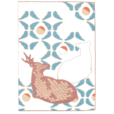 Deer and lattice pattern plate - Shin Bijutsukai, Volume 2 - 1902