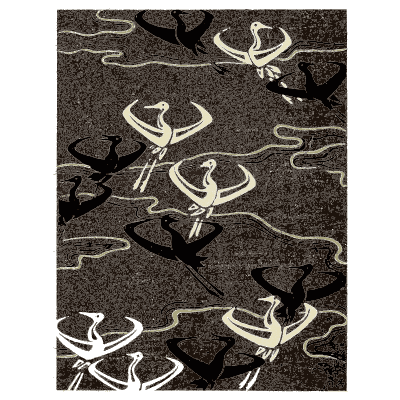 Crane pattern plate on brown - Shin Bijutsukai, Issue 18 - 1902