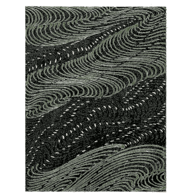 Wave pattern plate on black - Shin Bijutsukai, Issue 18 - 1902