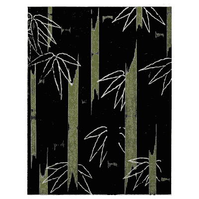 Bamboo pattern plate on black - Shin Bijutsukai, Issue 18 - 1902