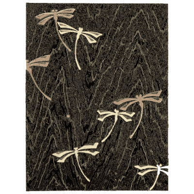 Dragonfly pattern plate on black - Shin Bijutsukai, Issue 18 - 1902