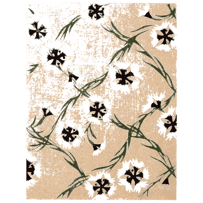 Dianthus pattern plate on peach - Shin Bijutsukai, Issue 18 - 1902