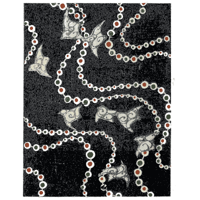 Beaded cord pattern plate on black - Shin Bijutsukai, Issue 19 - 1902