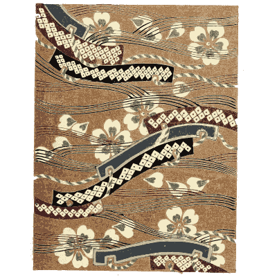 Cherry blossom and ribbon stream plate - Shin Bijutsukai, Issue 19 - 1902