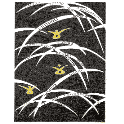 Grass pattern plate on black - Shin Bijutsukai, Issue 19 - 1902