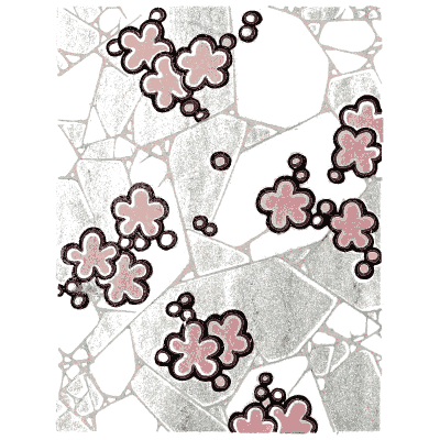 Blossom pattern plate on cream - Shin Bijutsukai, Issue 20 - 1902