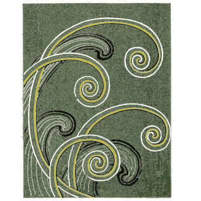 Fern fiddlehead pattern plate on green - Shin Bijutsukai, Issue 21 - 1902