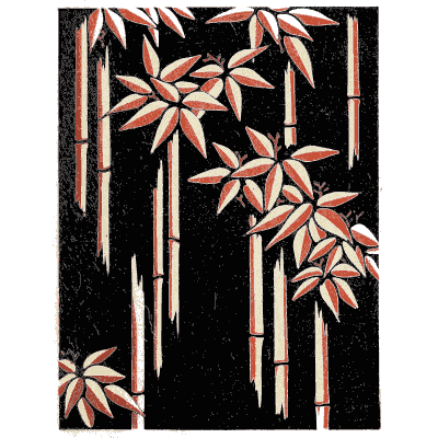 Bamboo pattern plate on black - Shin Bijutsukai, Issue 22 - 1902
