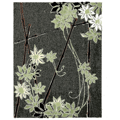 Blossom pattern plate on dark - Shin Bijutsukai, Issue 23 - 1902