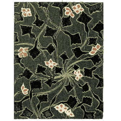 Leaf pattern plate on black - Shin Bijutsukai, Issue 23 - 1902