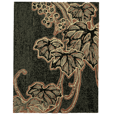 Grape vine pattern plate on black - Shin Bijutsukai, Issue 23 - 1902