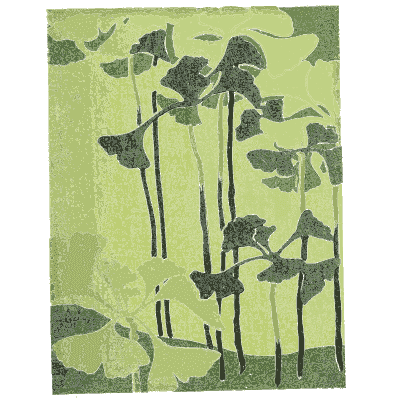 Bamboo pattern plate on green - Shin Bijutsukai, Issue 23 - 1902