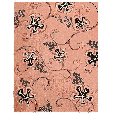 Blossom pattern plate on coral - Shin Bijutsukai, Issue 23 - 1902