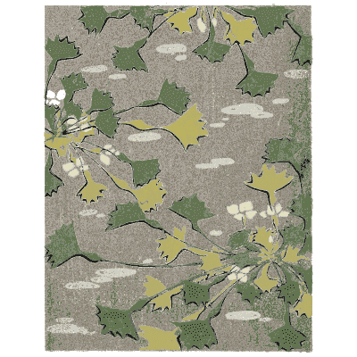 Leaf pattern plate on green - Shin Bijutsukai, Issue 25 - 1902