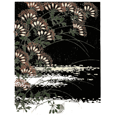 Chrysanthemum and stream plate - Shin Bijutsukai, Issue 25 - 1902