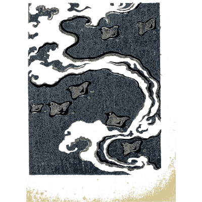 Wave and rock pattern plate - Shin Bijutsukai, Issue 25 - 1902
