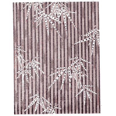 Bamboo and stripe pattern plate on plum - Shin Bijutsukai, Issue 26 - 1902