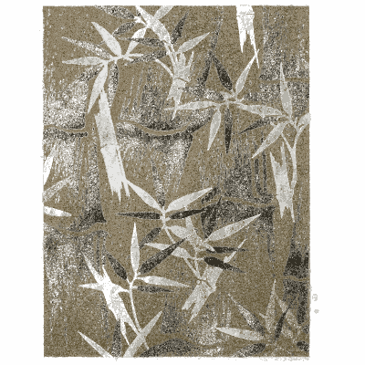 Bamboo leaf pattern plate on olive - Shin Bijutsukai, Issue 26 - 1902