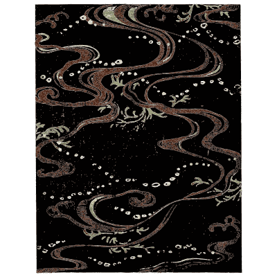 Stream pattern plate on black - Shin Bijutsukai, Issue 27 - 1902