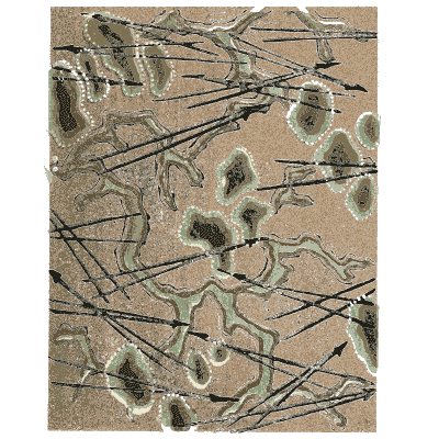 Leaf pattern plate on brown - Shin Bijutsukai, Issue 27 - 1902