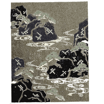Rock and wave pattern plate - Shin Bijutsukai, Issue 28 - 1902