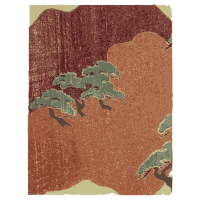 Pine and mountain plate - Shin Bijutsukai, Issue 28 - 1902