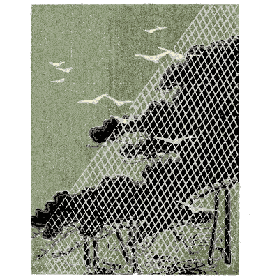 Net and cloud pattern plate - Shin Bijutsukai, Issue 28 - 1902